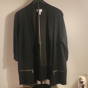 Carmen Marc Valvo Black Knit Cardigan